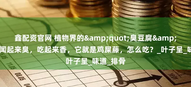 鑫配资官网 植物界的&quot;臭豆腐&quot;，闻起来臭，吃起来香，它就是鸡屎藤，怎么吃？_叶子呈_味道_排骨